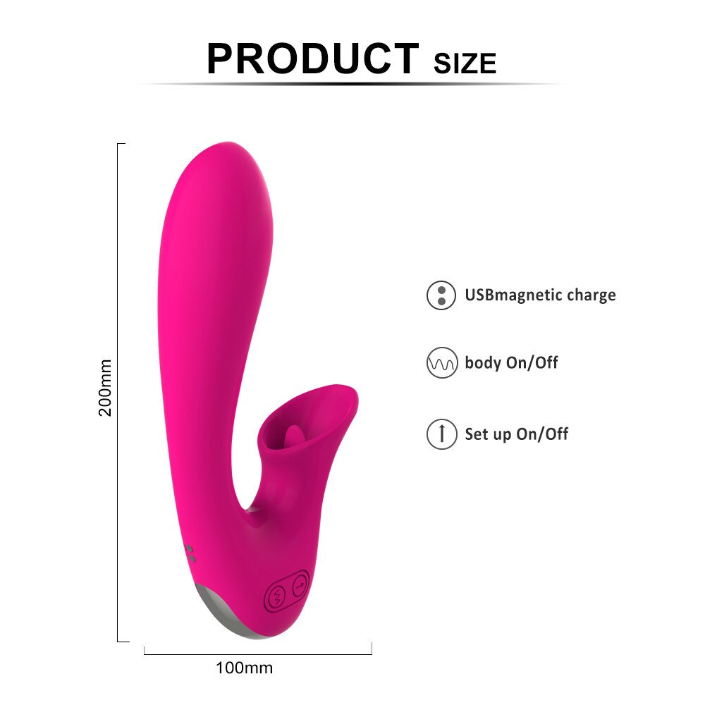 Abhoth Tongue Lick Vibrator for Women 12-speed AV Electric Massager G Point Female Vibrator Sex Machine Sexy Toys for Adults 18 - buysextoyth