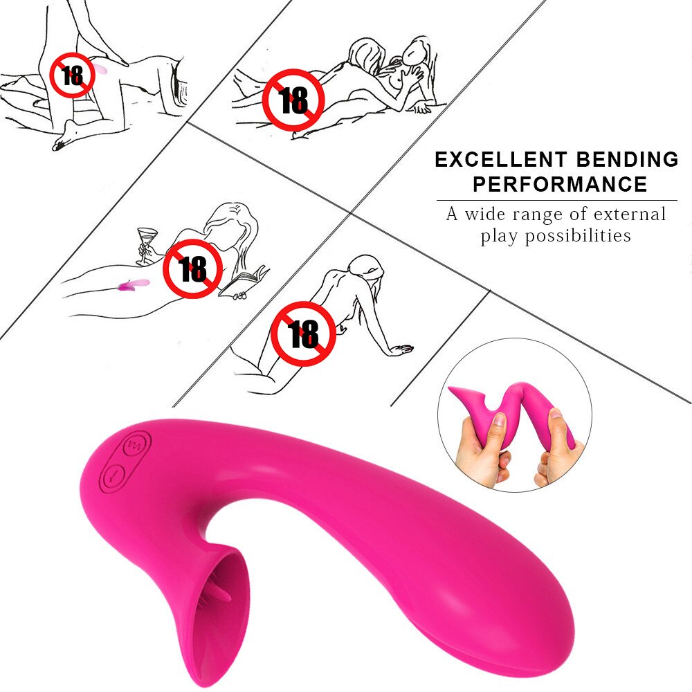 Abhoth Tongue Lick Vibrator for Women 12-speed AV Electric Massager G Point Female Vibrator Sex Machine Sexy Toys for Adults 18 - buysextoyth