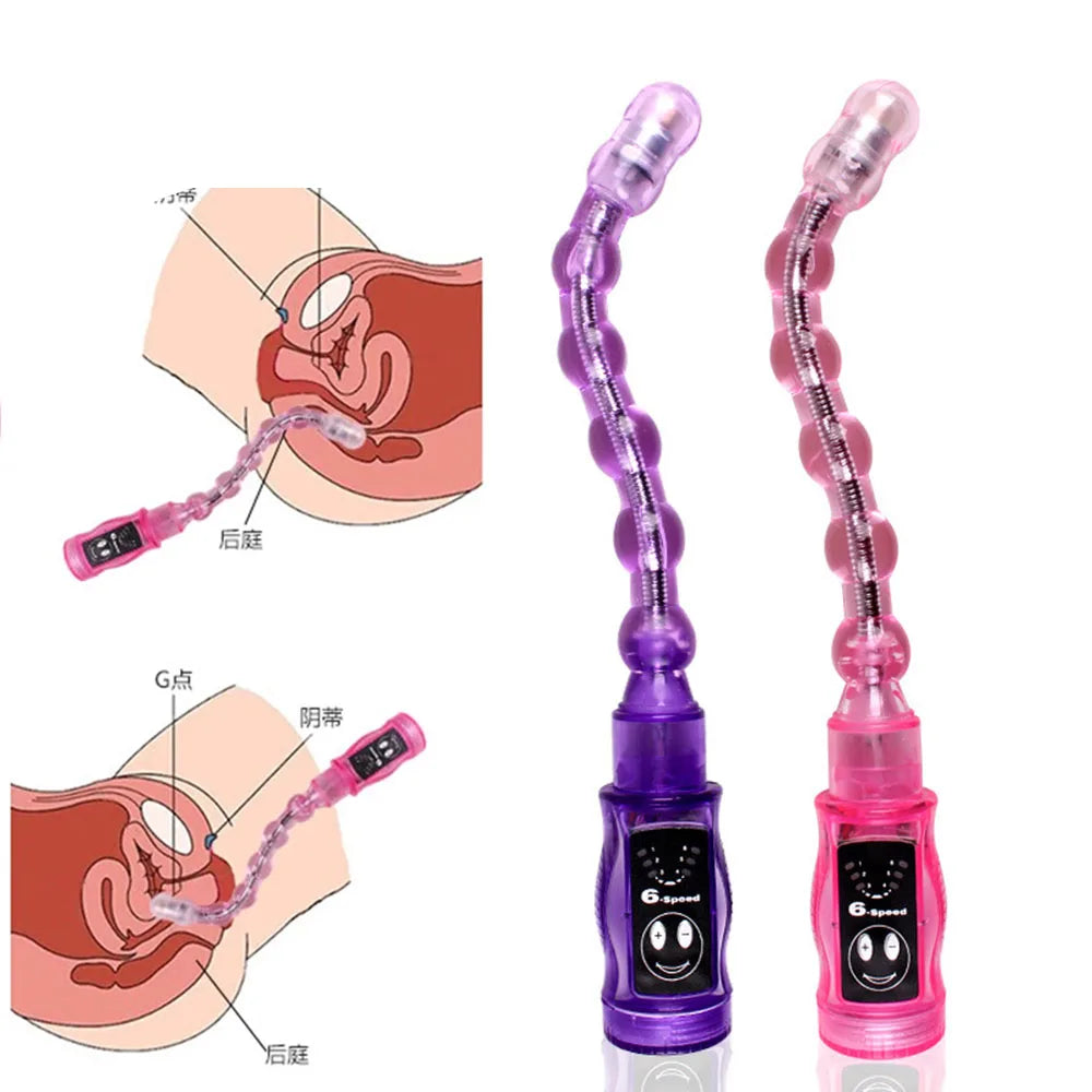 Adjustable Beaded Anal Vibrator Sex Toy For Women Tease Toys Fun Female Adult Sex Products Masturbation Sex G spot Stick Plug - buysextoyth