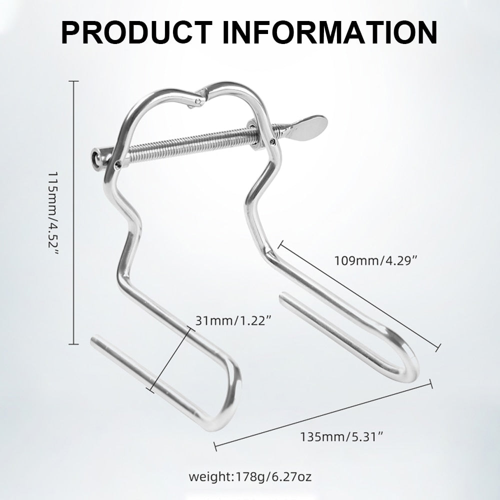 Adjustable Stainless Steel Anal Expander Vaginal Speculum BDSM Slave Anus Pussy Dilator Anal Toys Anal Vagina Enema Sex Products - buysextoyth