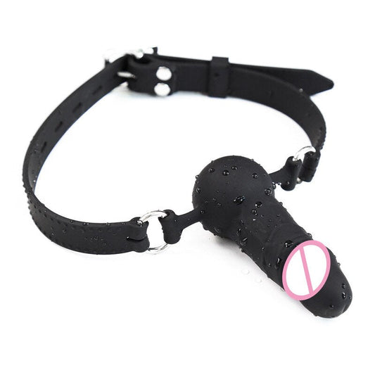Adult Games Strapon Dildo Head Strap on Sex Toys for Couples Silicone Dildos Oral Fixation SM Bondage Realistic Penis Mouth Gag - buysextoyth
