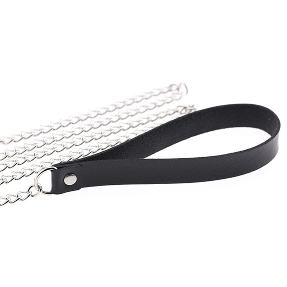 Adults Sexy Toy Erotic Faux Leather BDSM Choker Rivet Neck Collar Traction Rope Bondage Restraint Sex Toys for Couple Game - buysextoyth