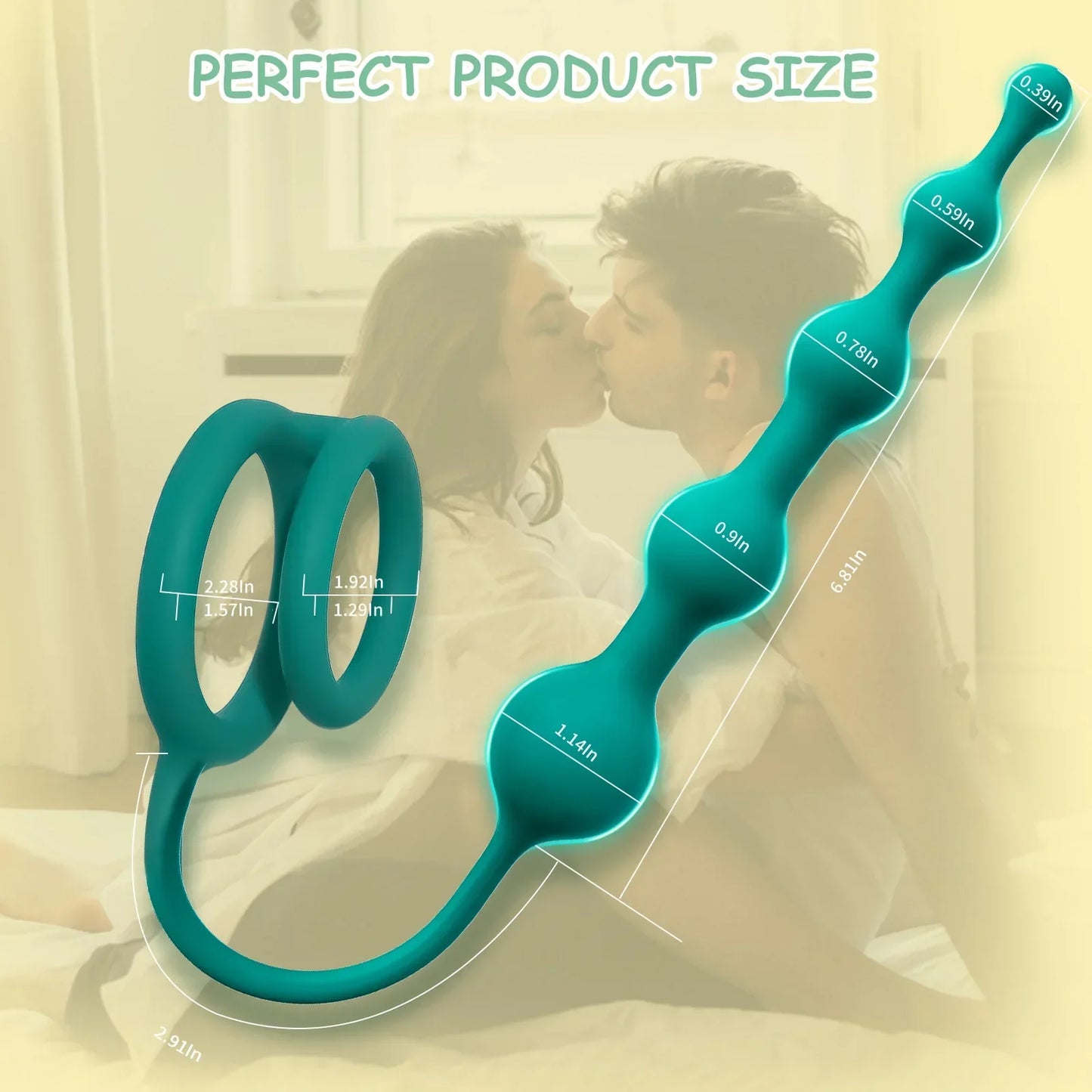 Anal Beads Butt Plug with Penis Cock Rings Men Prostate Massager Anal Plug Bullet G Spot Stimulor Adult Sex Toys for Women - buysextoyth