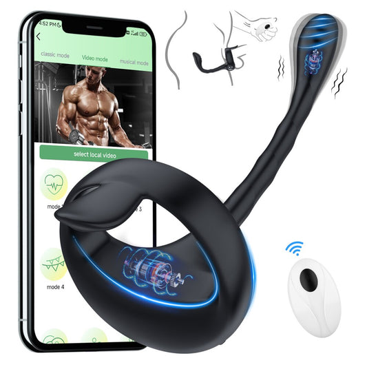 แหวนอวัยวะเพศชาย Anal Butt Plug ชายต่อมลูกหมากนวด App รีโมทคอนโทรลไร้สายระยะไกล Cockring Vibrator Masturbator ผู้ใหญ่เซ็กซ์ทอยสำหรับชาย - buysextoyth