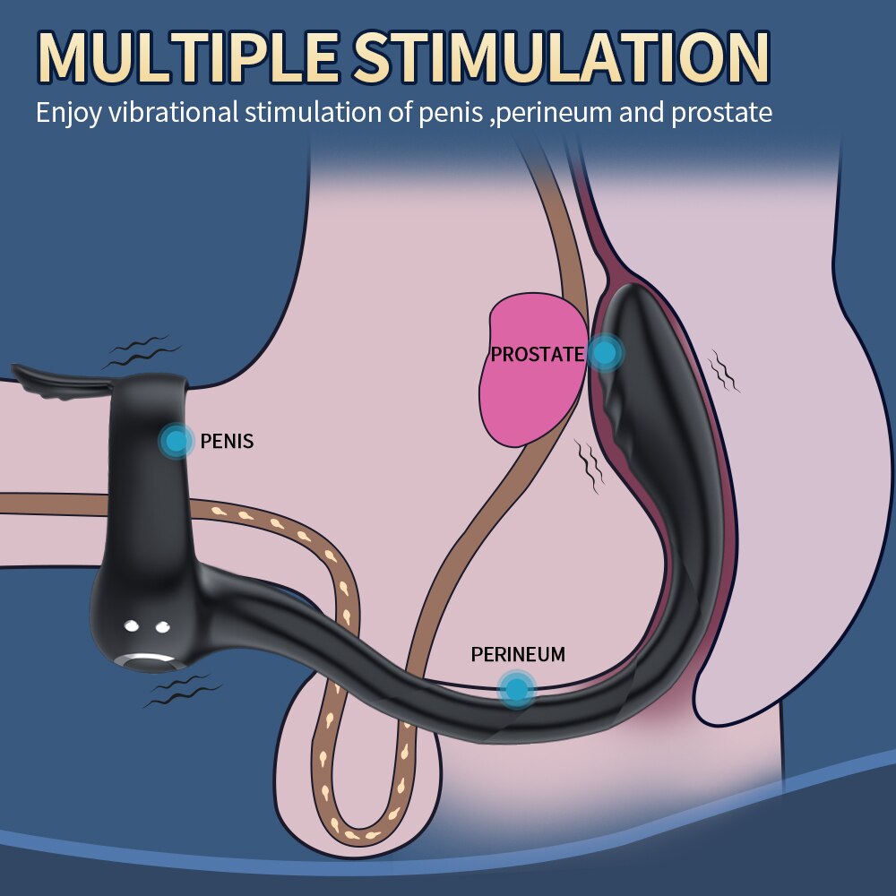 แหวนอวัยวะเพศชาย Anal Butt Plug ชายต่อมลูกหมากนวด App รีโมทคอนโทรลไร้สายระยะไกล Cockring Vibrator Masturbator ผู้ใหญ่เซ็กซ์ทอยสำหรับชาย - buysextoyth