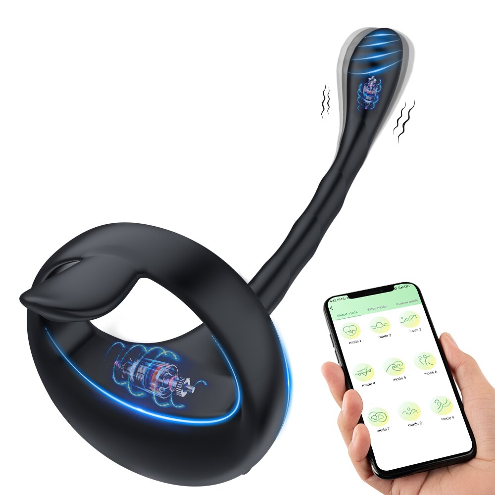 แหวนอวัยวะเพศชาย Anal Butt Plug ชายต่อมลูกหมากนวด App รีโมทคอนโทรลไร้สายระยะไกล Cockring Vibrator Masturbator ผู้ใหญ่เซ็กซ์ทอยสำหรับชาย - buysextoyth