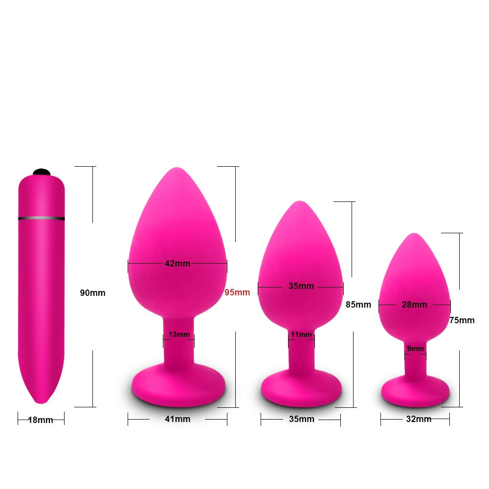 Anal Plug Butt Sex Toys for Women Men Soft Silicone Prostate Massager Mini Erotic Bullet Vibrator Anal Toys for Adults 18 - buysextoyth
