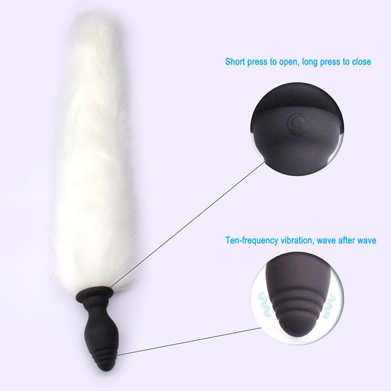 Anal Plug Fox Tail for Adults Cosplay Remote Control Butt Plug Sex Toys Erotic Games for Couples - buysextoyth