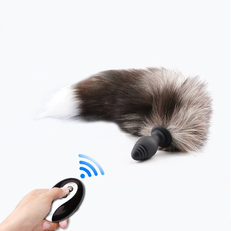 Anal Plug Fox Tail for Adults Cosplay Remote Control Butt Plug Sex Toys Erotic Games for Couples - buysextoyth