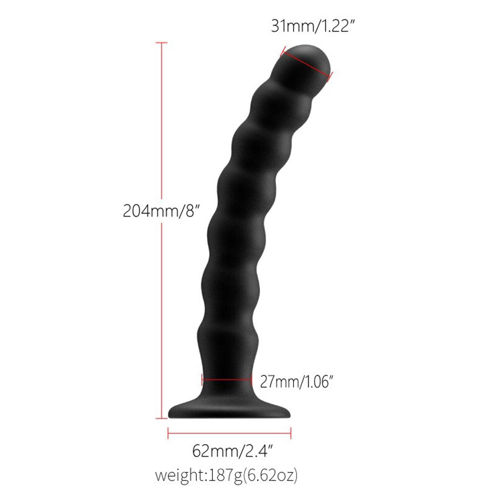Anal Plug Prostate Massager Sex Products Vaginal Stimulator with Strong Sucker Silicone Bead Dildo Sex Toys for Man and Woman - buysextoyth
