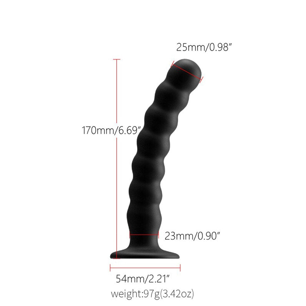 Anal Plug Prostate Massager Sex Products Vaginal Stimulator with Strong Sucker Silicone Bead Dildo Sex Toys for Man and Woman - buysextoyth