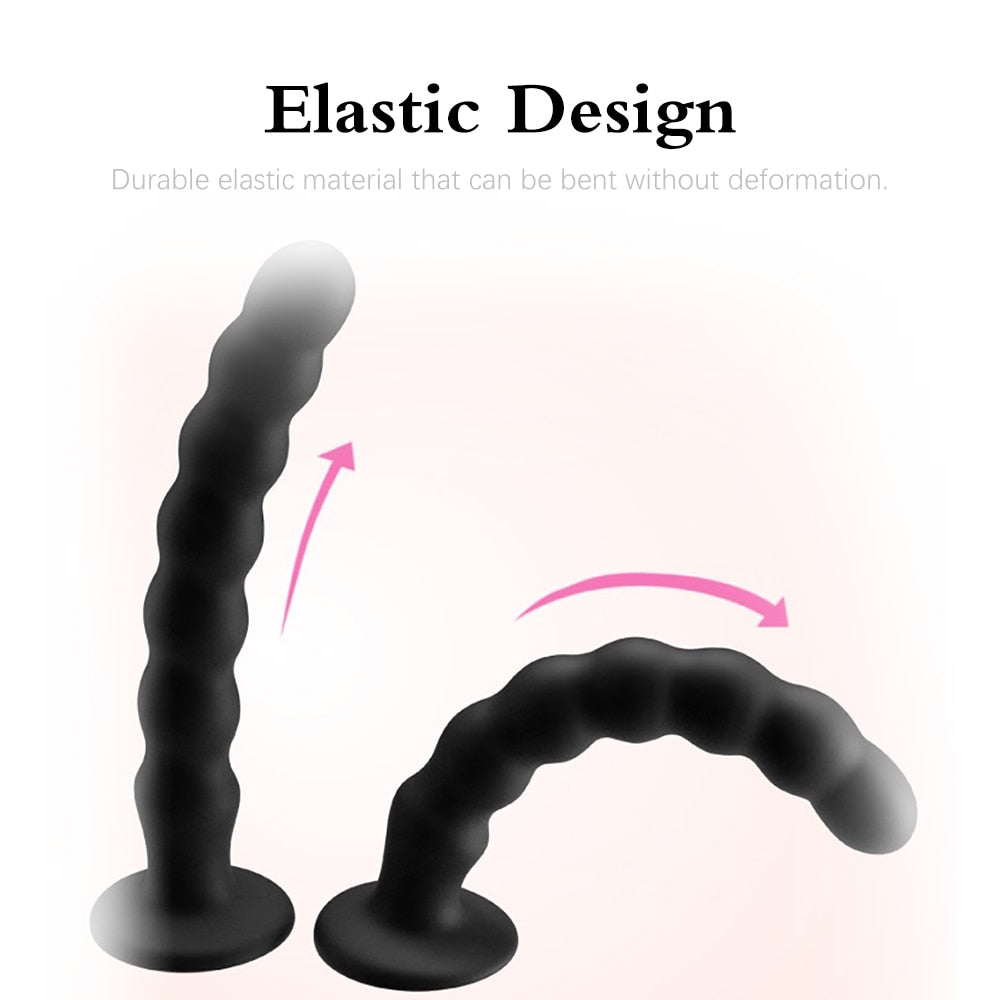 Anal Plug Prostate Massager Sex Products Vaginal Stimulator with Strong Sucker Silicone Bead Dildo Sex Toys for Man and Woman - buysextoyth