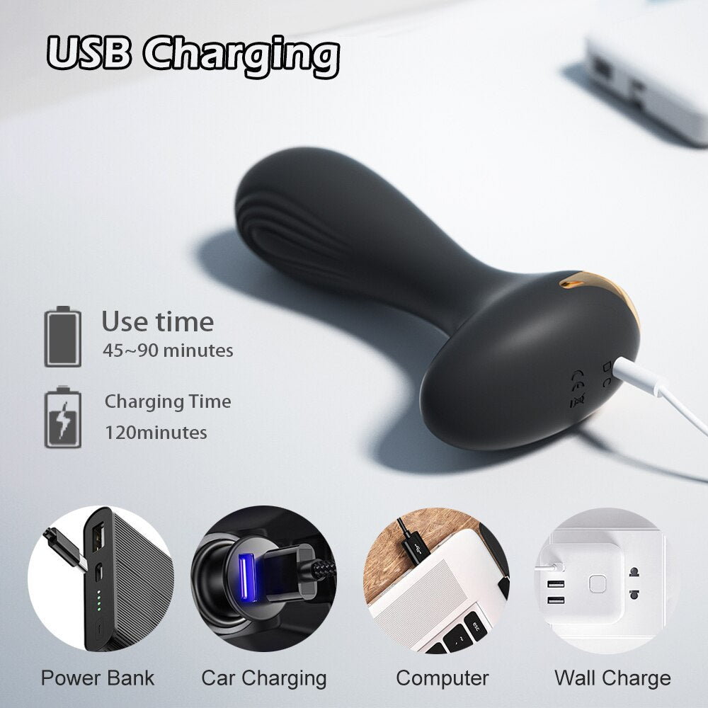 Anal Plug Vibrator หญิงเร้าอารมณ์ Butt Plug สำหรับผู้หญิงชายหญิง Buttplug ซิลิโคนเซ็กซ์ทอยสำหรับ Man หรือเกย์ - buysextoyth