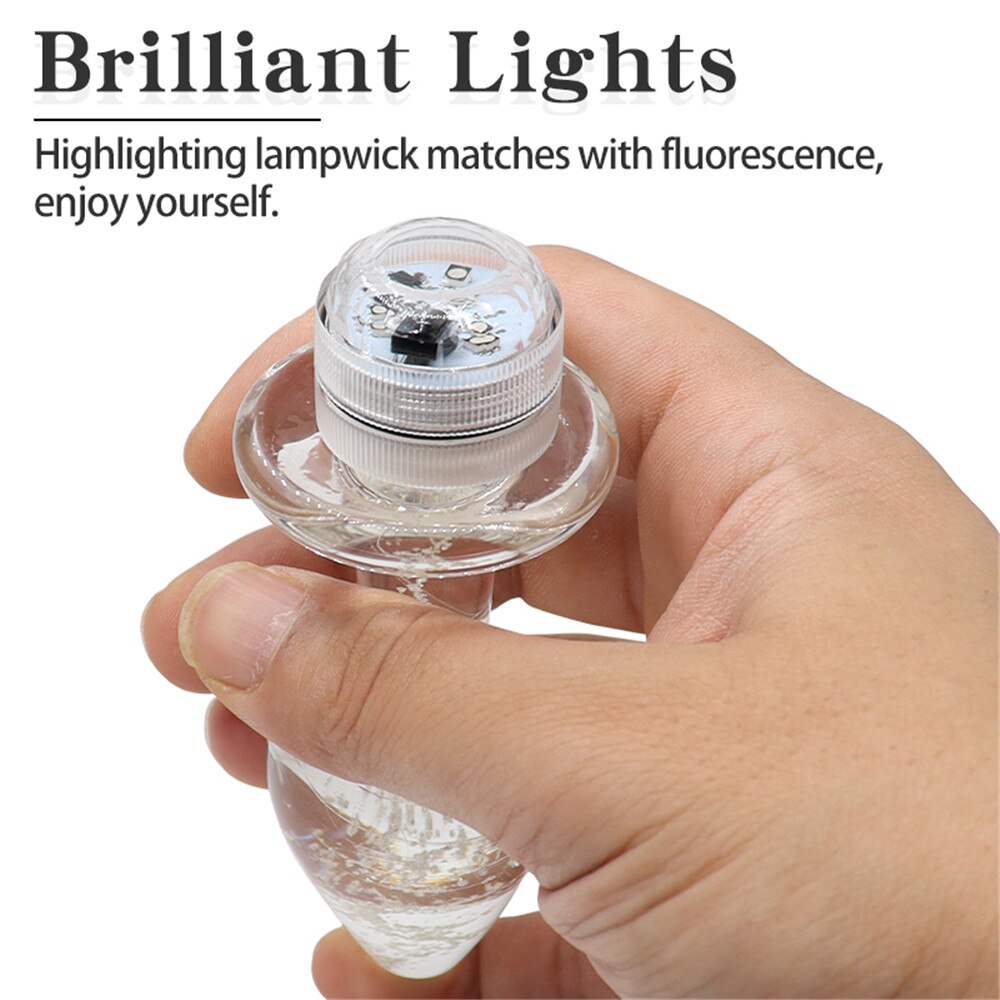 คริสตัล Anal Plug Vibrator Luminous Glass ปลั๊กไฟ LED รีโมทคอนโทรล Dildo ช่องคลอด Anal ของเล่นนวด Buttplugs - buysextoyth