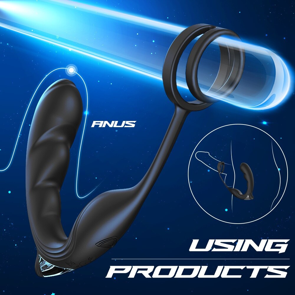 นวดต่อมลูกหมาก Anal Plug Vibrator เพศของเล่นสำหรับชาย Remote Butt Plug Delay Ejaculation Cock แหวนชาย Masturbator ผู้ใหญ่ Sex ของเล่น - buysextoyth