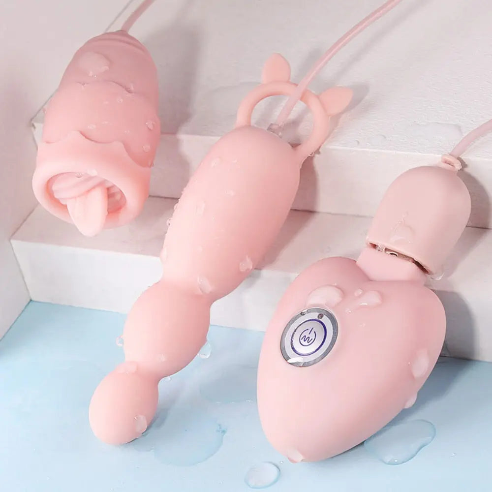 Anal Plug Vibrator Tongue Vibrators Clitoris Stimulator Sex Toys for Women Nipple Licking USB Power G-Spot Massage Vibrating Egg 33sextoys