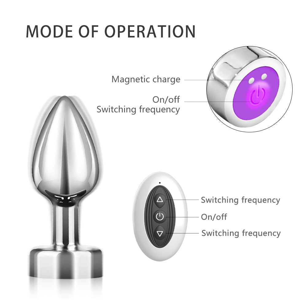 Anal Plug with Push 7 Vibration Modes Anal Toy for Men Prostate Massager Sex Toys with Remote Control Vibrator Anal Toys for 18 - buysextoyth
