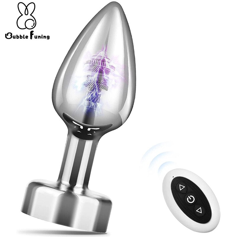 Anal Plug with Push 7 Vibration Modes Anal Toy for Men Prostate Massager Sex Toys with Remote Control Vibrator Anal Toys for 18 - buysextoyth