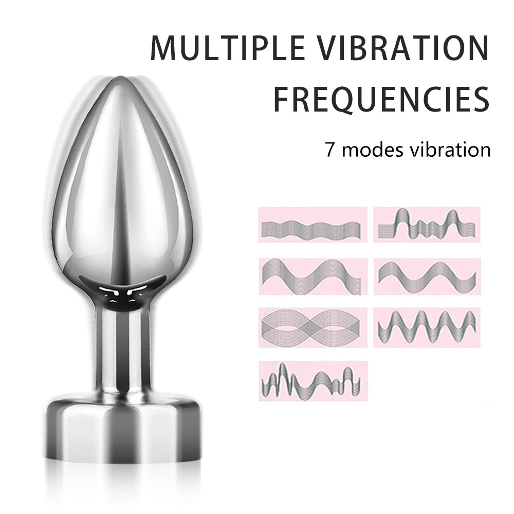 Anal Plug with Push 7 Vibration Modes Anal Toy for Men Prostate Massager Sex Toys with Remote Control Vibrator Anal Toys for 18 - buysextoyth