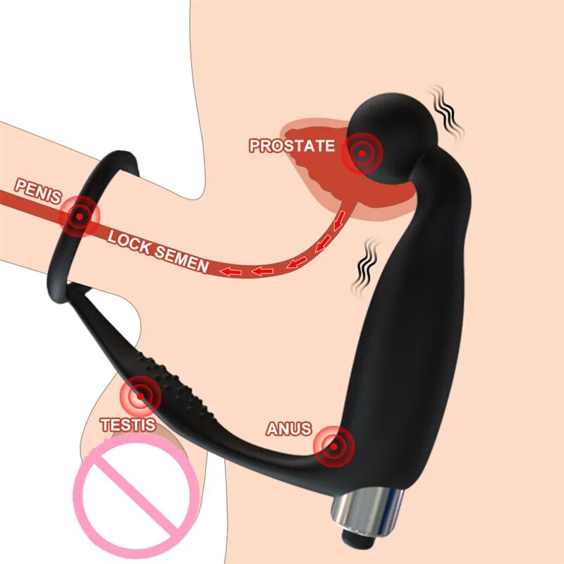 Anal Toy Prostate Male Vibrator Silicone Butt Plug Vibrator Sex Toys For Woman Anal Plug buttplug For Men Delay Ejaculation Ring - buysextoyth