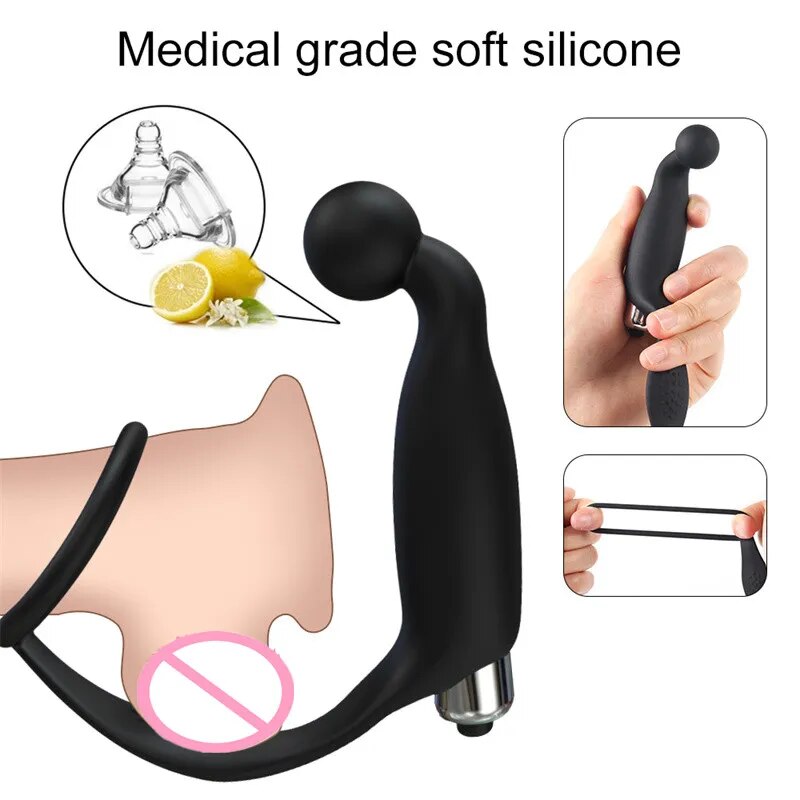 Anal Toy Prostate Male Vibrator Silicone Butt Plug Vibrator Sex Toys For Woman Anal Plug buttplug For Men Delay Ejaculation Ring - buysextoyth