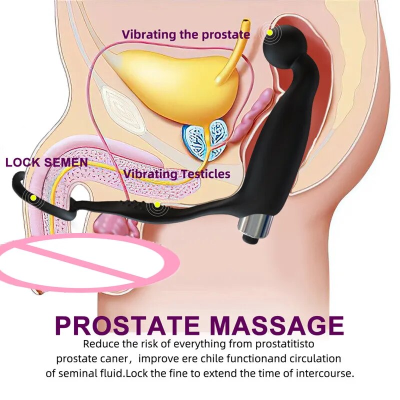 Anal Toy Prostate Male Vibrator Silicone Butt Plug Vibrator Sex Toys For Woman Anal Plug buttplug For Men Delay Ejaculation Ring - buysextoyth