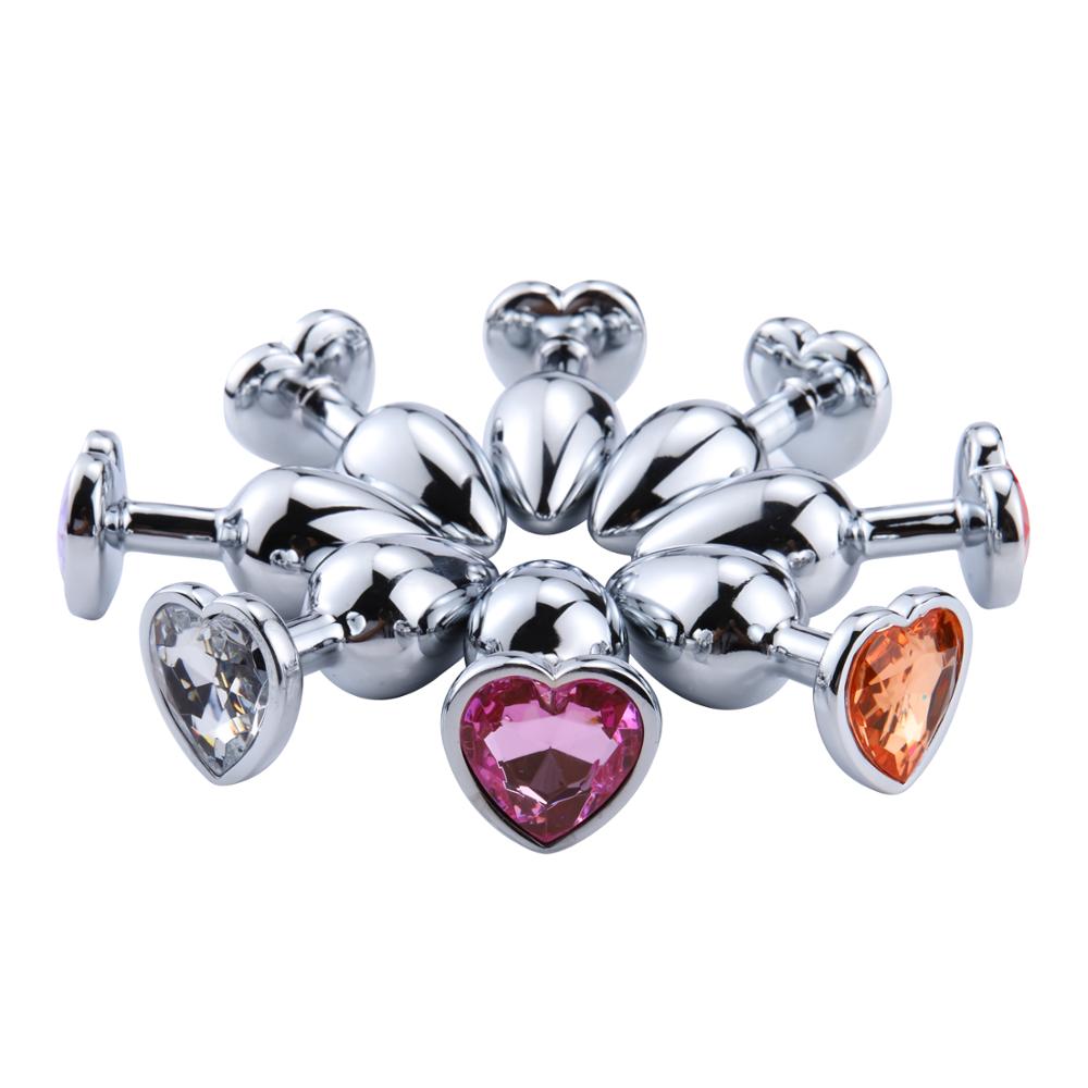Anal Toys Heart-shaped Metal for Women Adult Sex Products Men Butt Plug Stainles Steel Anal Plugs Sex Vibrators Anal Dildo Toys - buysextoyth