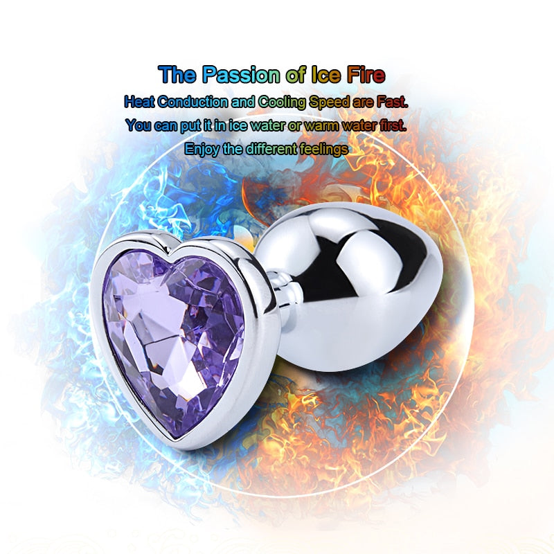 Anal Toys Heart-shaped Metal for Women Adult Sex Products Men Butt Plug Stainles Steel Anal Plugs Sex Vibrators Anal Dildo Toys - buysextoyth