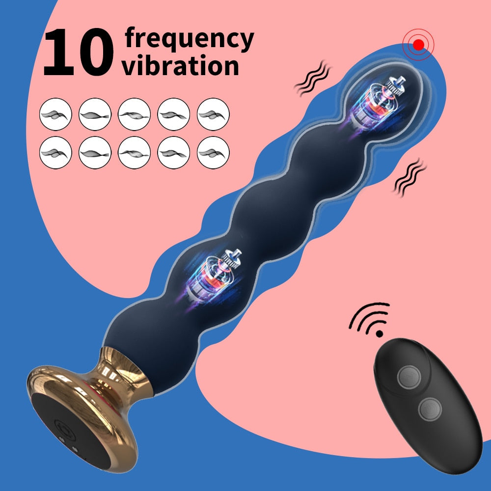 รีโมทคอนโทรลไร้สาย Anal Vibrator สำหรับผู้หญิงลูกปัด Anal นวดต่อมลูกหมาก Butt Plug กระตุ้นเซ็กซ์ทอยสำหรับชายหญิงคู่ - buysextoyth