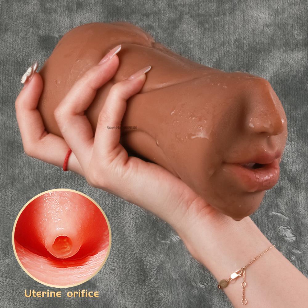 ช่องคลอด Anal อมควยของเล่นสำหรับผู้ใหญ่หีคู่มือเพศเร้าอารมณ์เครื่องที่สมจริงช่องปากด้วยลิ้นชายอวัยวะเพศชาย Masturbators - buysextoyth