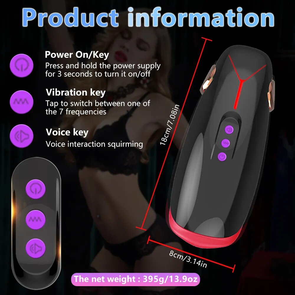 Automatic Masturbator for Men Vibration Deep Throat Blowjob Tongue Male Masturbation Cup Machine Sex Toys for Adult Goods Penis - buysextoyth