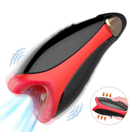 Automatic Masturbator for Men Vibration Deep Throat Blowjob Tongue Male Masturbation Cup Machine Sex Toys for Adult Goods Penis - buysextoyth