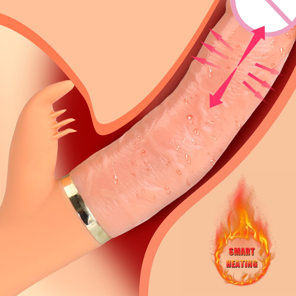 Automatic Telescopic Inflated Heated Dildos Women Vibrator Clitoris Licks Vagina Massage Anal Plug Erotic Toys for Sex Big Penis - buysextoyth