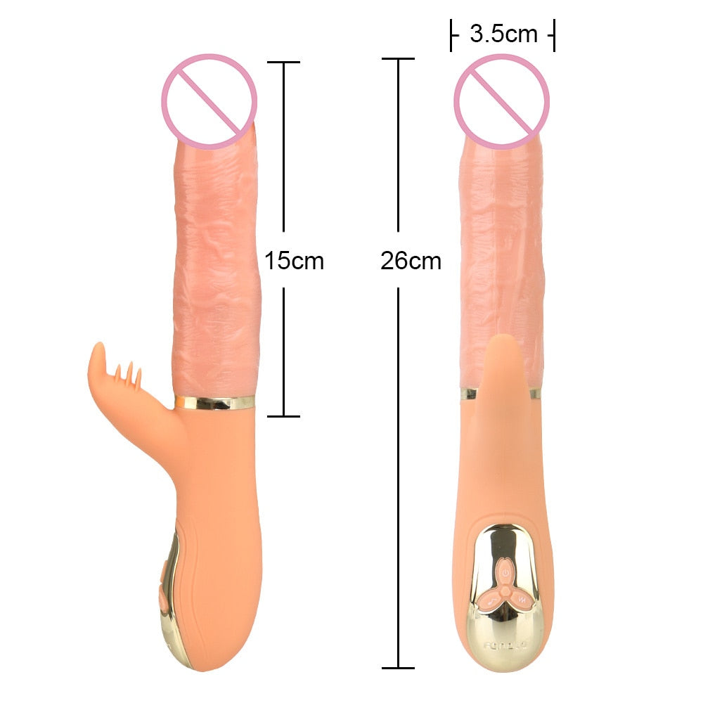 Automatic Telescopic Inflated Heated Dildos Women Vibrator Clitoris Licks Vagina Massage Anal Plug Erotic Toys for Sex Big Penis - buysextoyth