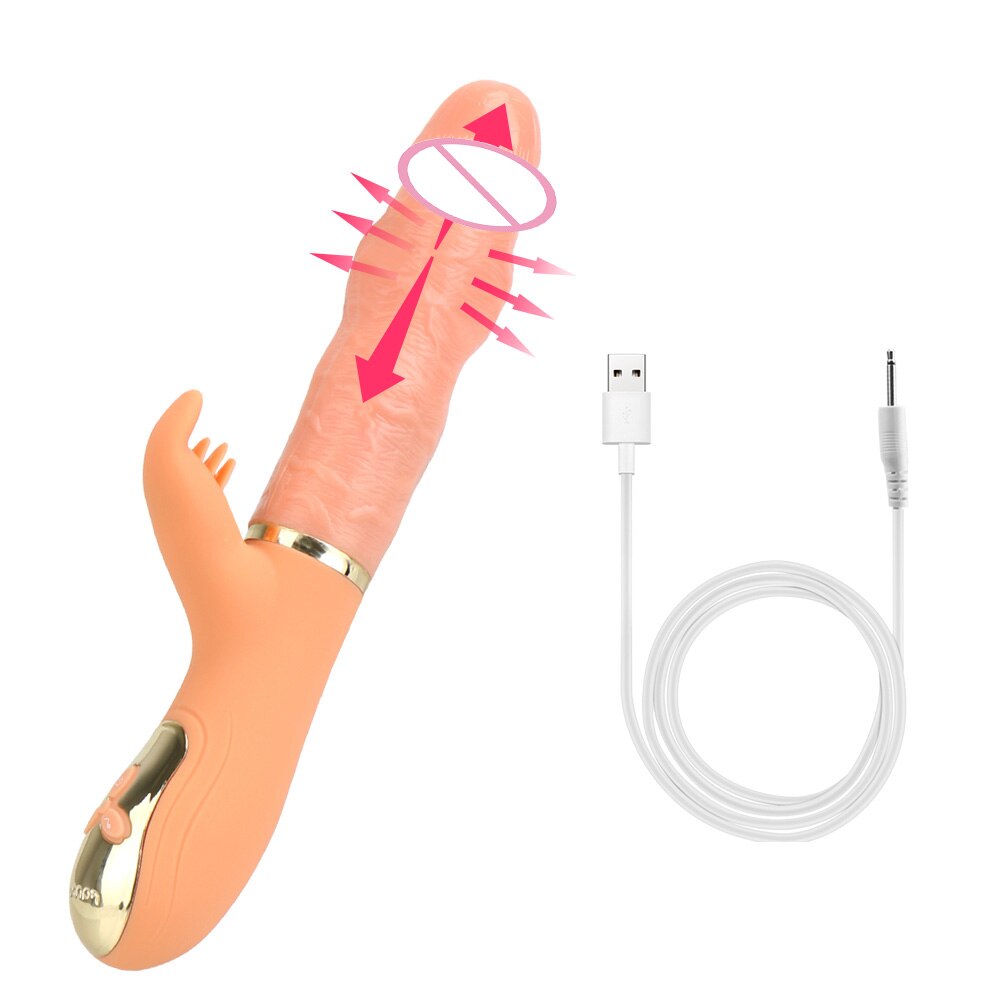 Automatic Telescopic Inflated Heated Dildos Women Vibrator Clitoris Licks Vagina Massage Anal Plug Erotic Toys for Sex Big Penis - buysextoyth