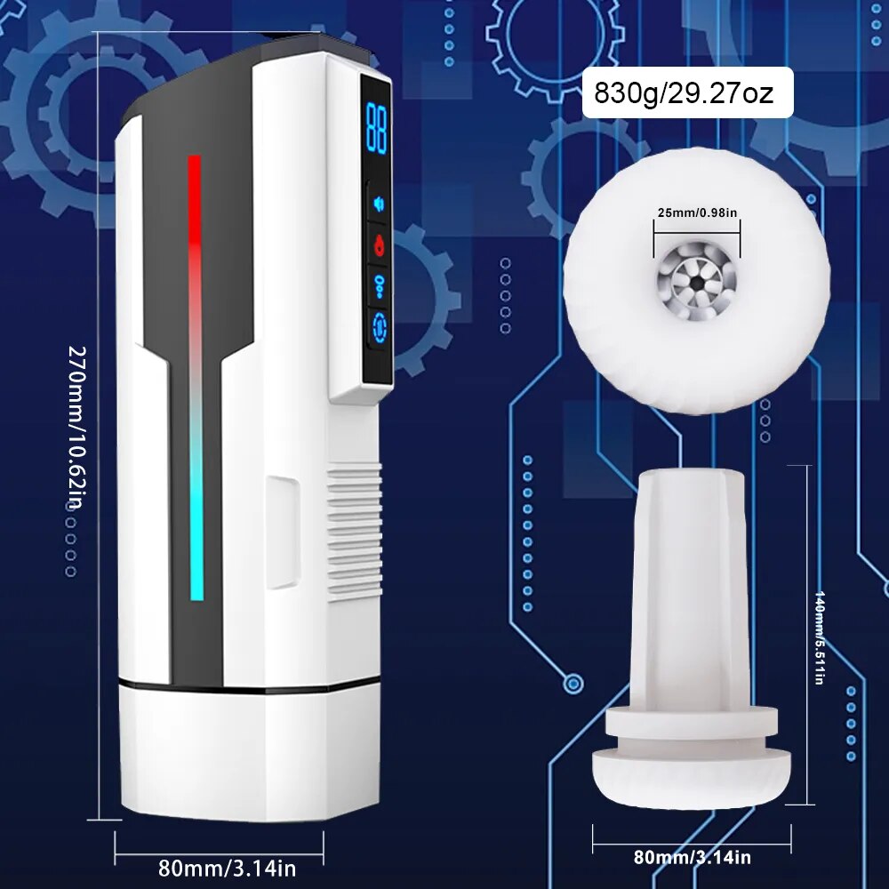 Automatic Telescopic Male Masturbator Cup Sucking Vibrating Masturbation Machine Vagina Pusssy Blowjob Adult Sex Toys for Men - buysextoyth