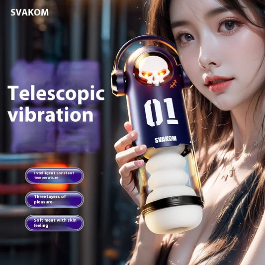 Automatic Telescopic Masturbator Powerful Thrusting High Speed Male Masturbation Cup Machine Sex Toy for Men Airplane Cup - buysextoyth