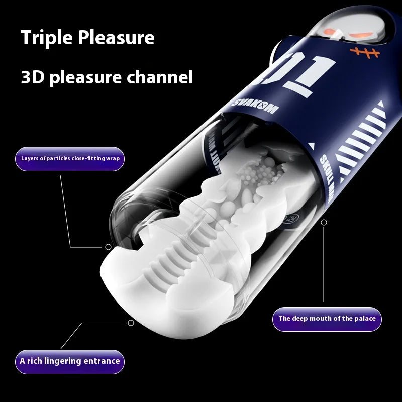 Automatic Telescopic Masturbator Powerful Thrusting High Speed Male Masturbation Cup Machine Sex Toy for Men Airplane Cup - buysextoyth