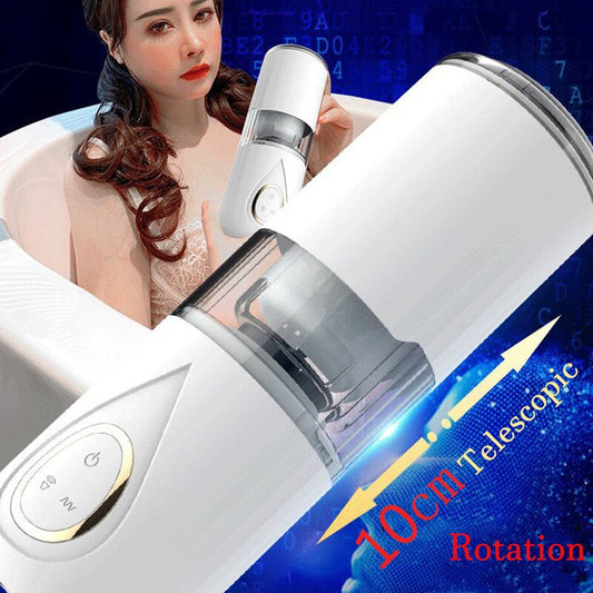 Automatic Telescopic Rotating Male Masturbator Cup Moan Blowjob Real Vagina Thrusting Masturbation Tools Sex MachineToys for Men - buysextoyth