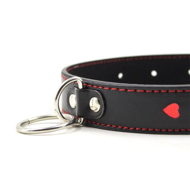 BDSM Adjustable PU Leather Chain Collar with Leash Sex Bondage Fetishs Necklace Adult Game for Woman Neck Ring Sex Toys - buysextoyth