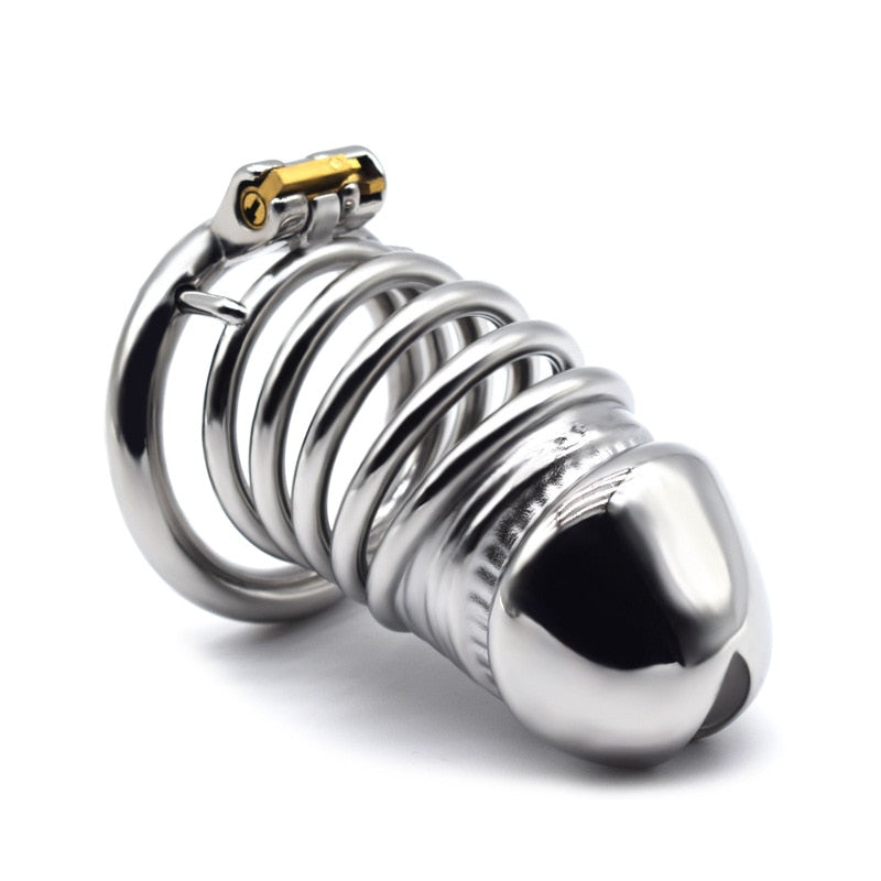 BDSM Adult Sex Toys Penis Cage Dick Ring Chastity Fetish Gay Slave Penis Extender Stainless Steel CB Lock Leten Scrotum - buysextoyth