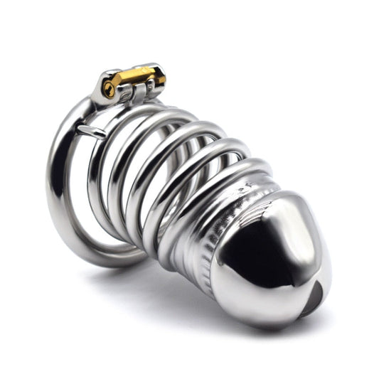 BDSM Adult Sex Toys Penis Cage Dick Ring Chastity Fetish Gay Slave Penis Extender Stainless Steel CB Lock Leten Scrotum - buysextoyth
