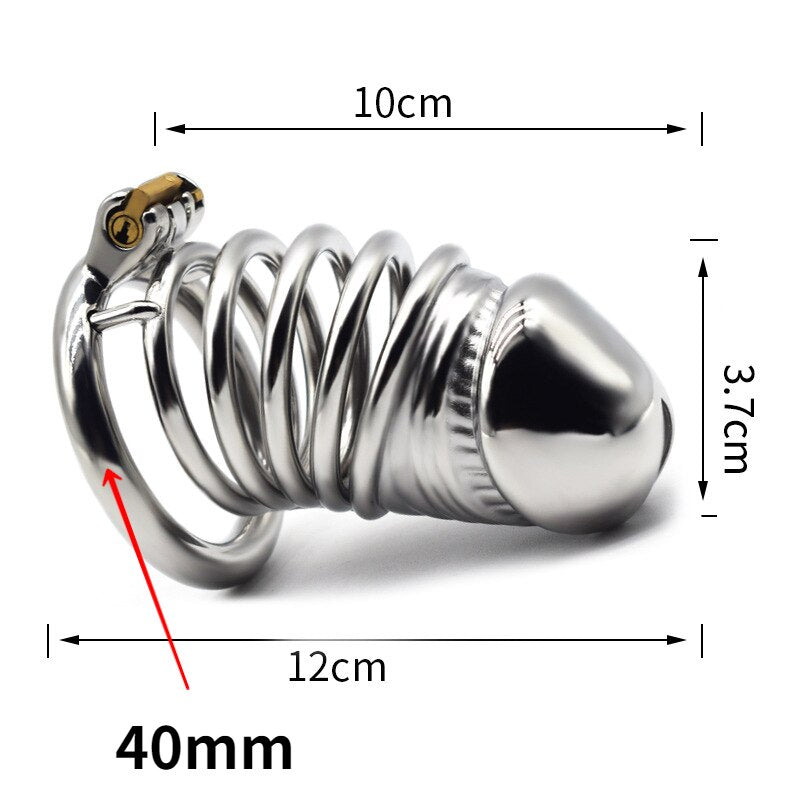 BDSM Adult Sex Toys Penis Cage Dick Ring Chastity Fetish Gay Slave Penis Extender Stainless Steel CB Lock Leten Scrotum - buysextoyth