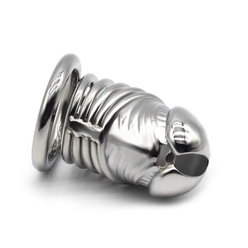 BDSM Adult Sex Toys Penis Cage Dick Ring Chastity Fetish Gay Slave Penis Extender Stainless Steel CB Lock Leten Scrotum - buysextoyth
