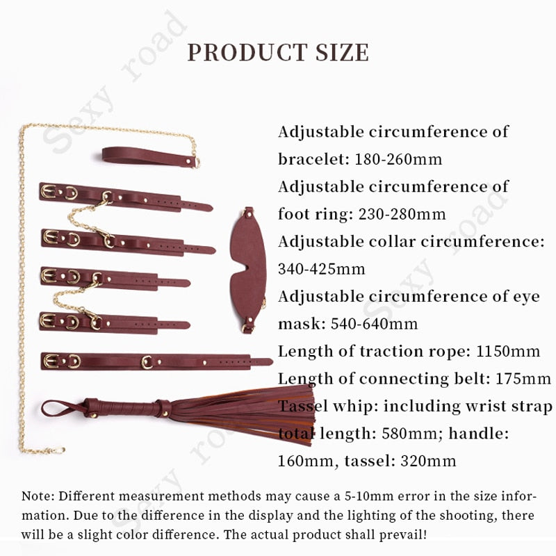 BDSM ชุดเครื่องราง Bundle Bondage หนังชุดยับยั้งชั่งใจทาส Handcuffs ห่วง Whip สุนัข Slave เกมสำหรับผู้ใหญ่ - buysextoyth