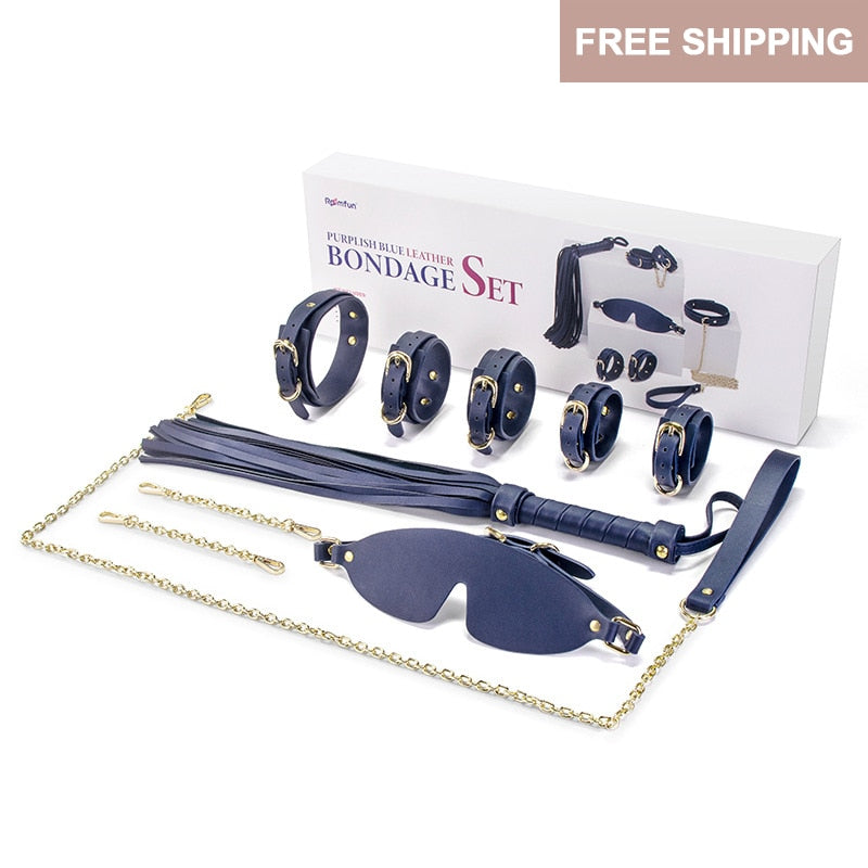 BDSM ชุดเครื่องราง Bundle Bondage หนังชุดยับยั้งชั่งใจทาส Handcuffs ห่วง Whip สุนัข Slave เกมสำหรับผู้ใหญ่ - buysextoyth