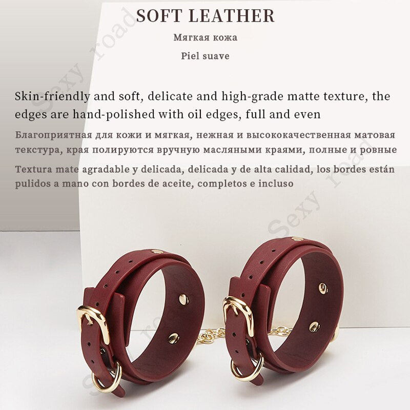 BDSM ชุดเครื่องราง Bundle Bondage หนังชุดยับยั้งชั่งใจทาส Handcuffs ห่วง Whip สุนัข Slave เกมสำหรับผู้ใหญ่ - buysextoyth
