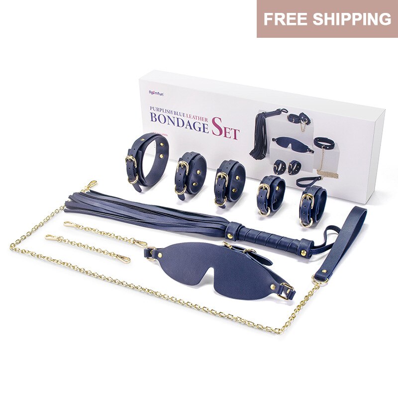BDSM ชุดเครื่องราง Bundle Bondage หนังชุดยับยั้งชั่งใจทาส Handcuffs ห่วง Whip สุนัข Slave เกมสำหรับผู้ใหญ่ - buysextoyth