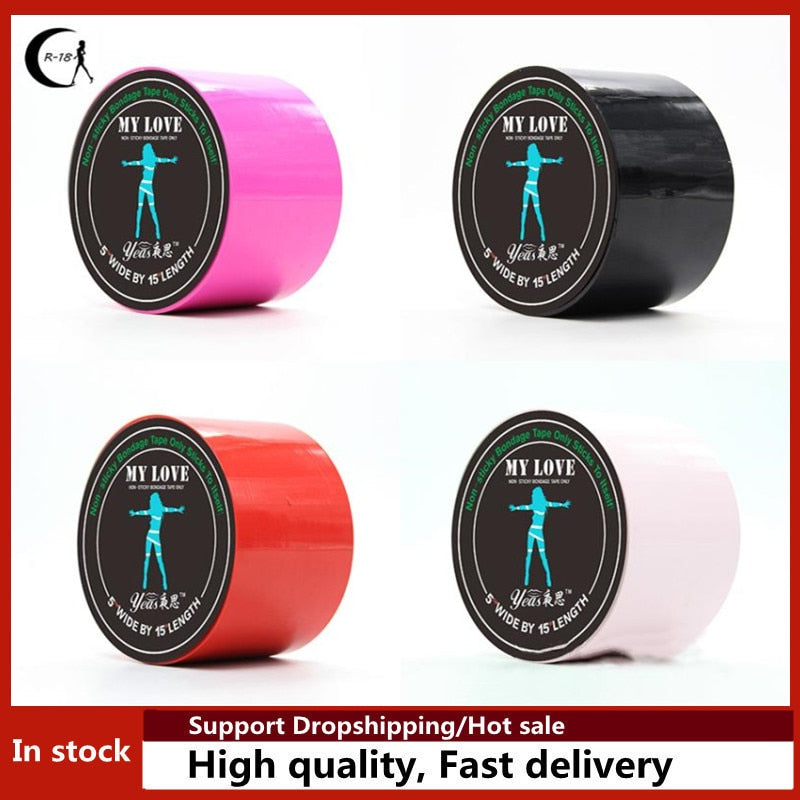 BDSM Fetish Rope Bondage Tape Slave Sex Toys Provocative Alternative Tied Self-adhesive Tape Blindfolds Role Play Harness Body - buysextoyth