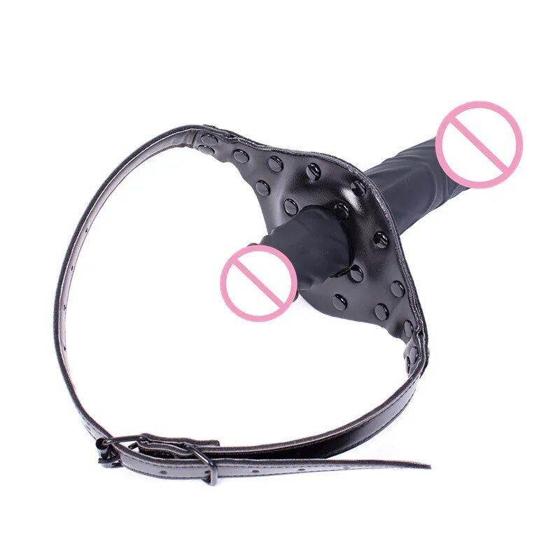 BDSM Sex Slave ปาก Gags คู่หัว Bondage Restraints จริง Dildo เปิดปาก Gag Ball คู่ช่องปากเพศของเล่นสำหรับผู้หญิงผู้ชาย - buysextoyth